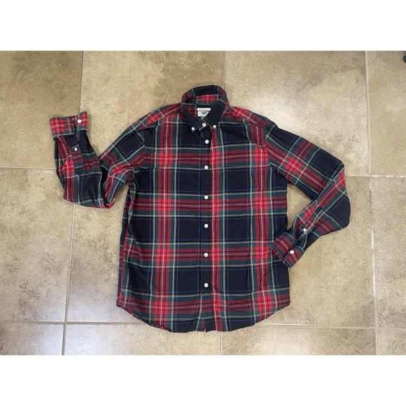 Old Navy Other - Old Navy Men's Sz S Red Green Black Plaid Flannel Long Sleeve Button Up Shirt